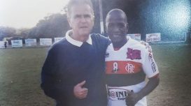 Amauri Luckina e Adílio na Copa do Torcedor, em 2012. Arquivo pessoal.