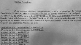 Ofício original enviado á Câmara com PL do Código Tributário na lista – Agora Laguna